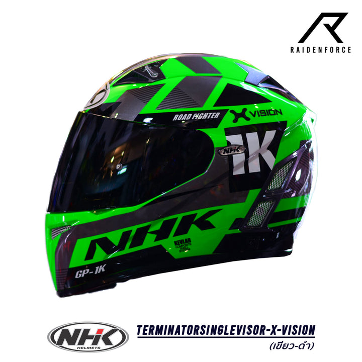 NHK Terminator SingleVisor-X-Vision Helmet Green/Black