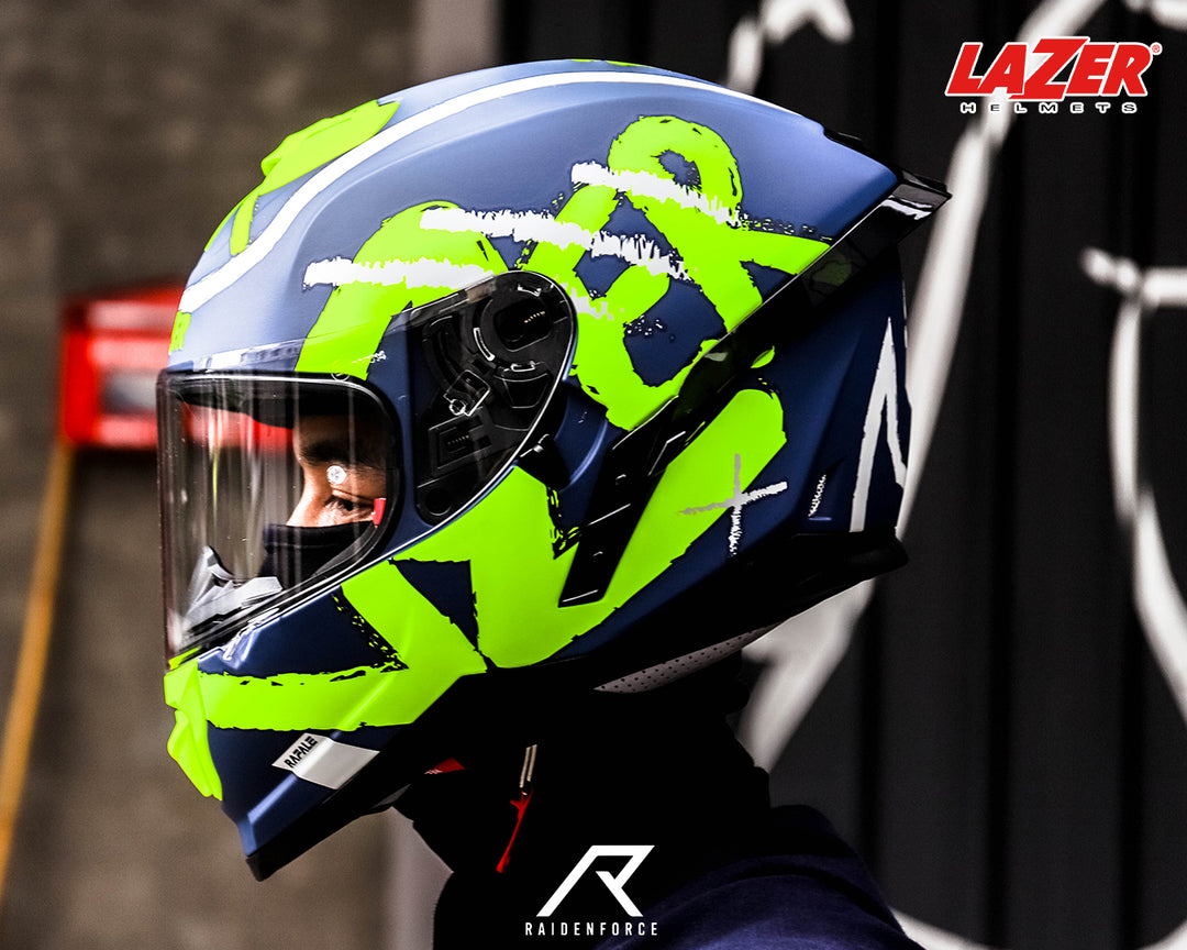 LAZER Helmet RAFALE Street Helmet Blue-Yellow (Matte)