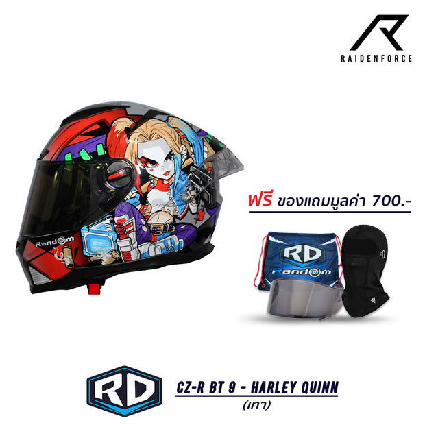 หมวกกันน็อค Random CZ-R BT 9 Harley Quinn เทา