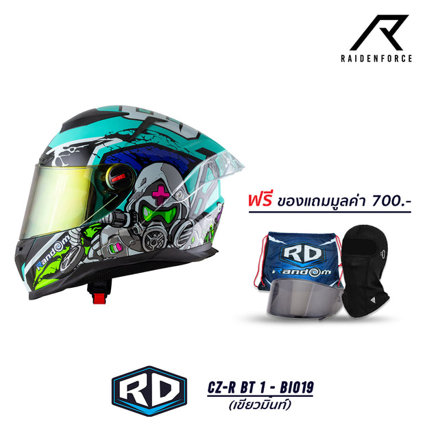 หมวกกันน็อค Random CZ-R BT 1 Bio19 เขียวมิ้นท์