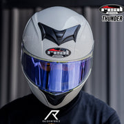 หมวกกันน็อค REAL Helmets Thunder พื้น ขาว