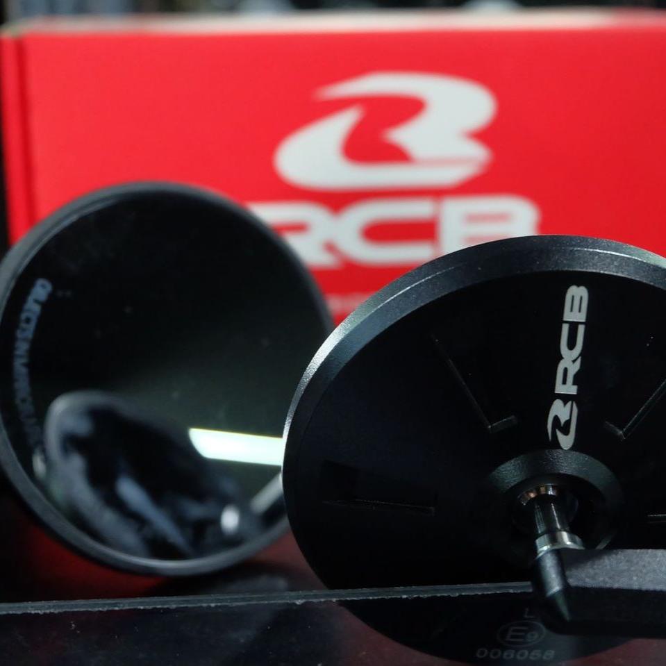 Racingboy S6 handlebar end mirror, black (round shape)