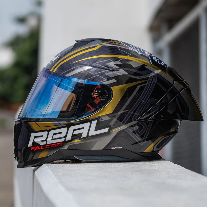 REAL Helmet Falcon Buriram - Black and Gold
