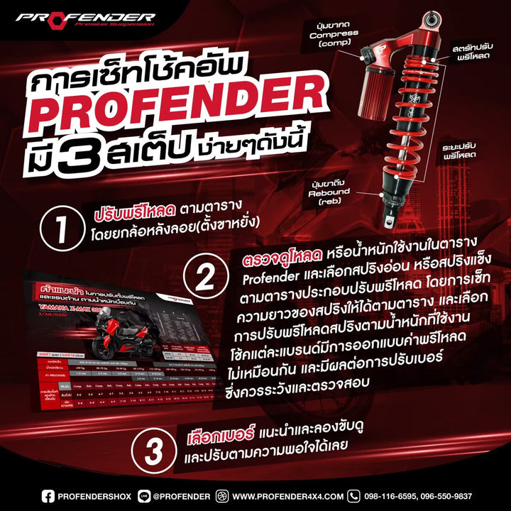 PROFENDER X-Series GIORNO+ shock absorber, black