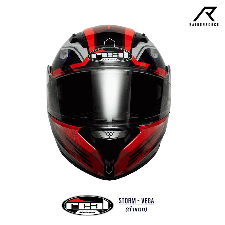 หมวกกันน็อค REAL Helmet STORM VEGA ดำ-แดง