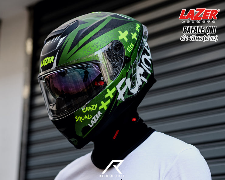 หมวกกันน็อค LAZER Helmet RAFALE ONI ดำ-เขียว(ด้าน)