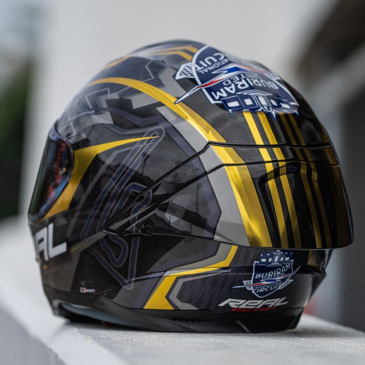 REAL Helmet Falcon Buriram - Black and Gold