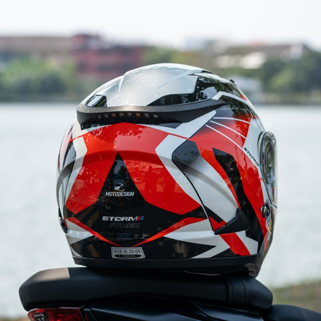 REAL Helmet STORM Power White Red Helmet