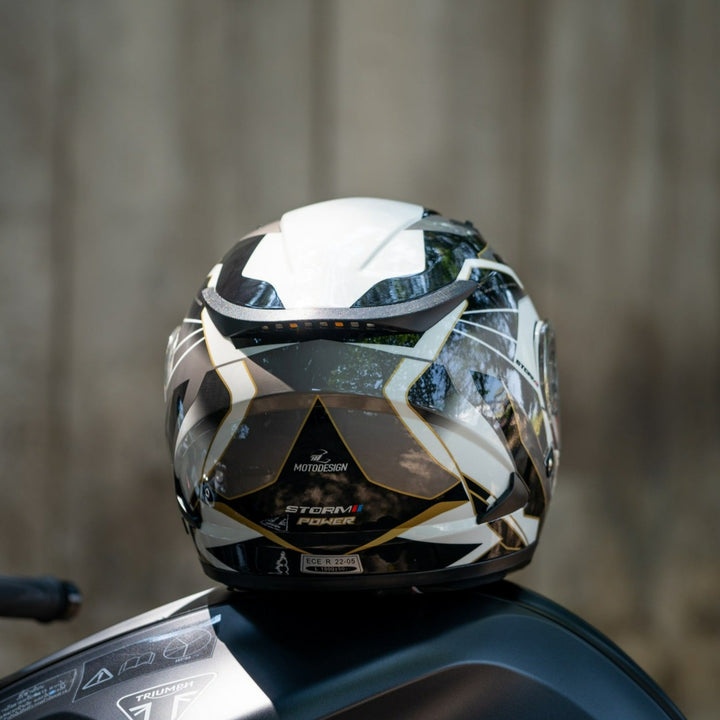 REAL Helmet STORM Power Black and White Helmet