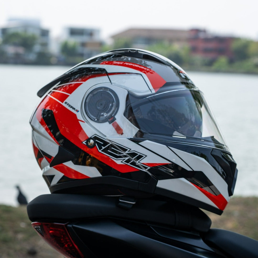REAL Helmet STORM Power White Red Helmet
