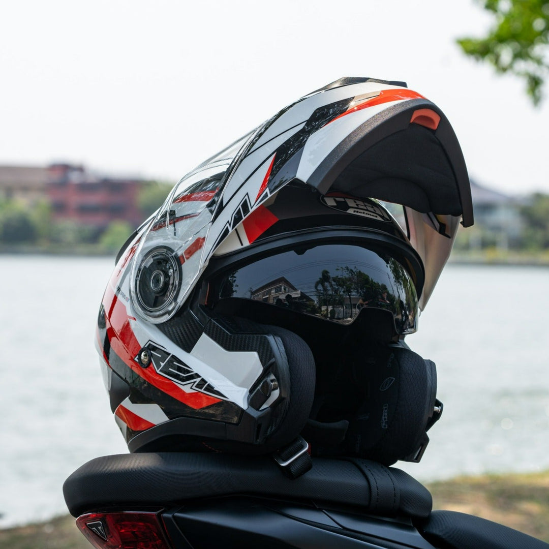 REAL Helmet STORM Power White Red Helmet