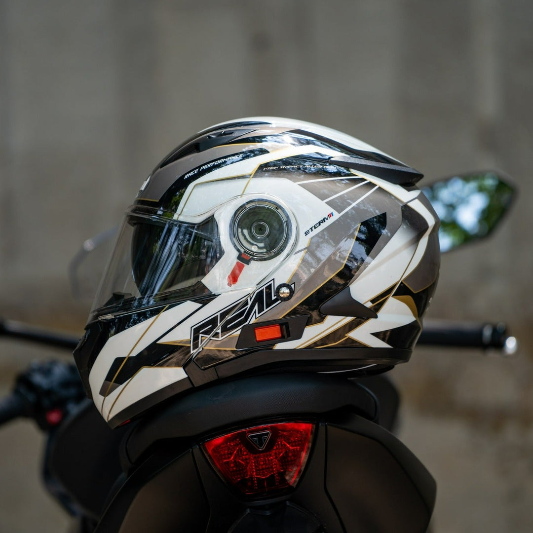 REAL Helmet STORM Power Black and White Helmet