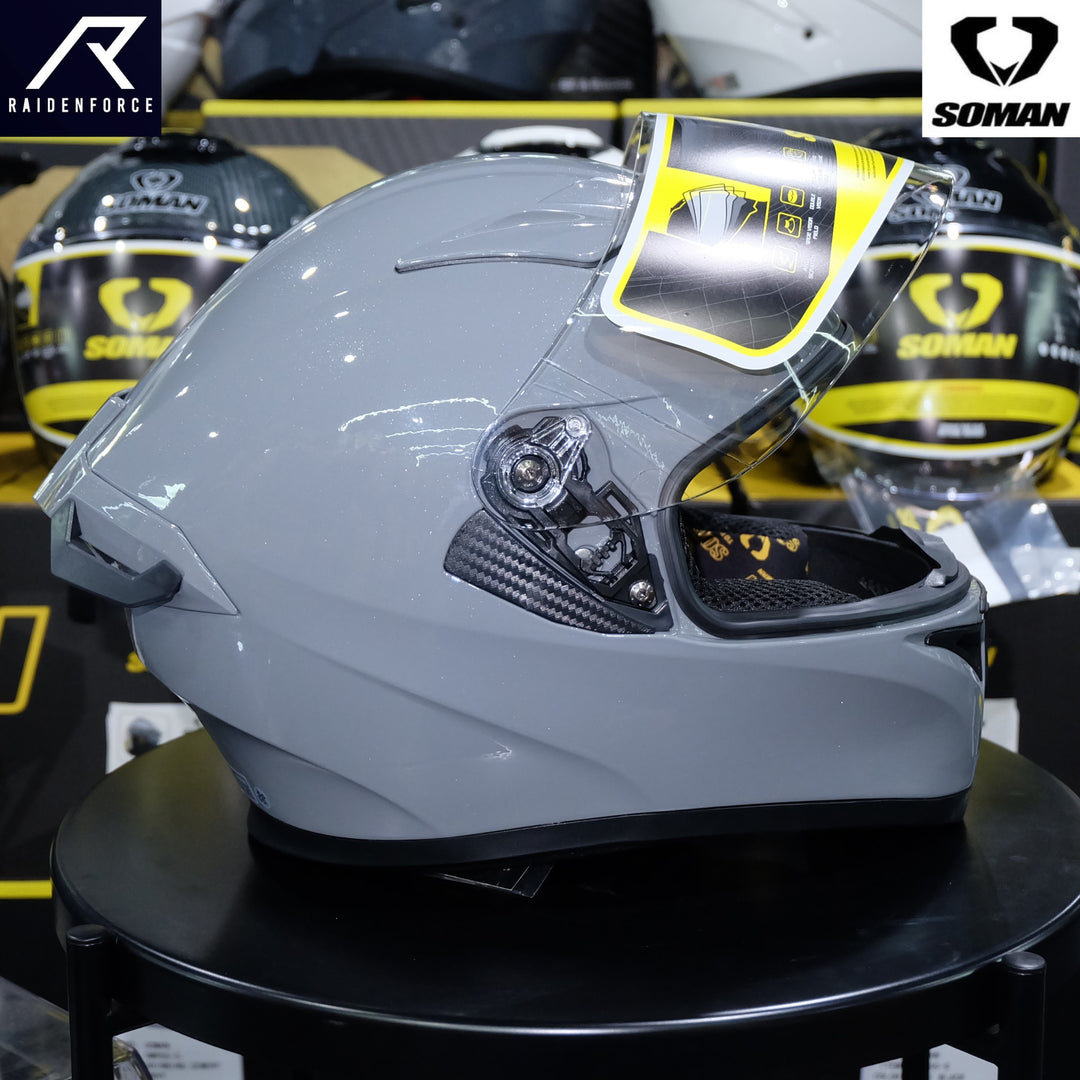 SOMAN Helmet - SM960 Plain Color Grey