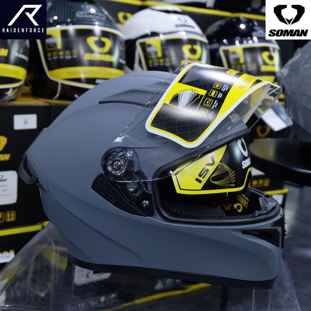 SOMAN Helmet - SM960 Plain Color, matte grey