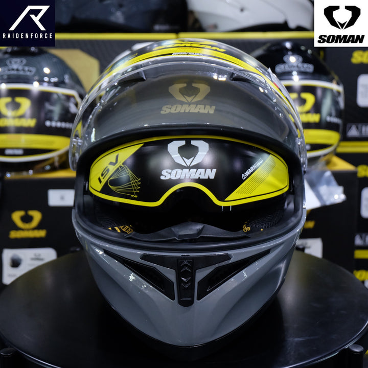 SOMAN Helmet - SM960 Plain Color Grey