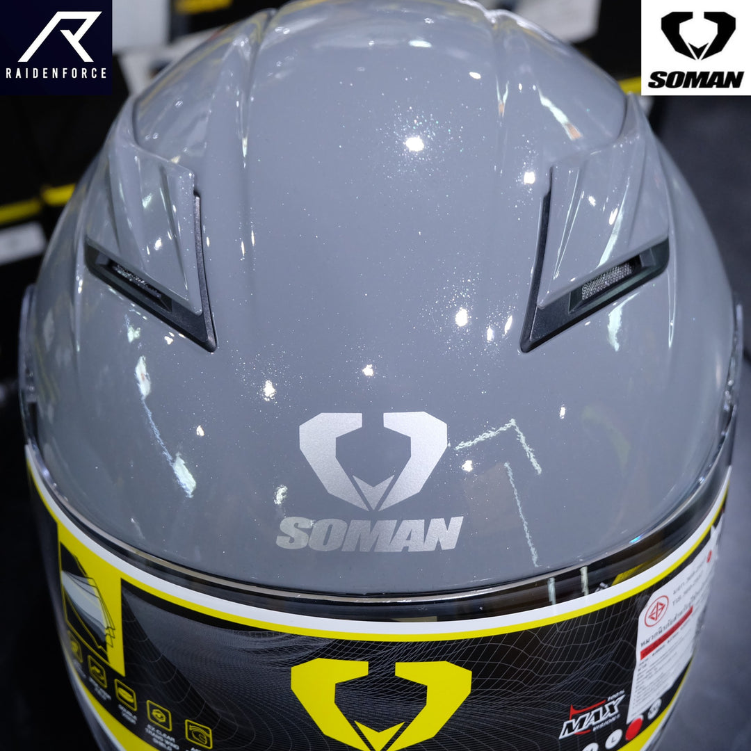 SOMAN Helmet - SM960 Plain Color Grey