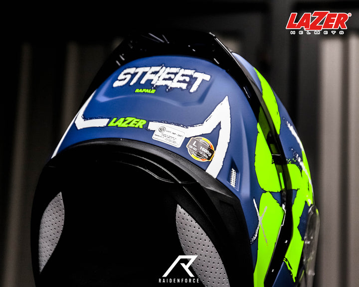 LAZER Helmet RAFALE Street Helmet Blue-Yellow (Matte)