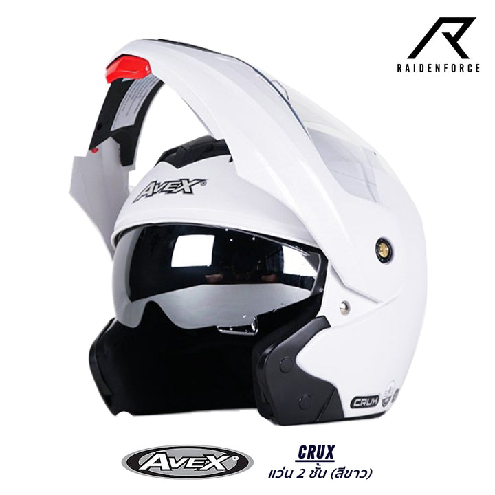 Avex Crux Helmet, 2-layer glasses, white