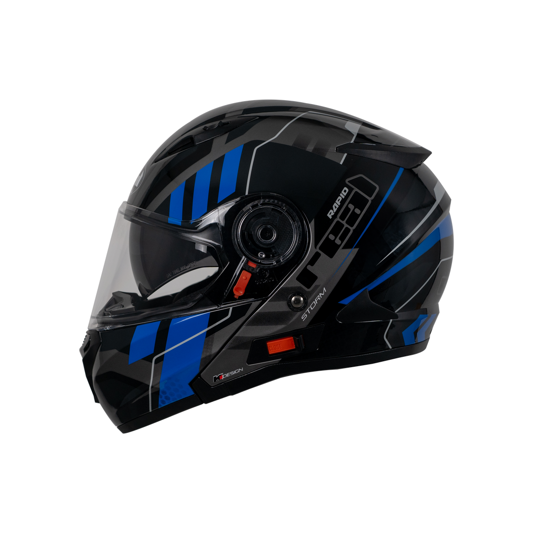 REAL Helmet STORM Rapid Black Blue Helmet