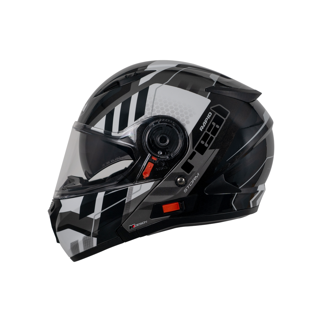 REAL Helmet STORM Rapid Black and White
