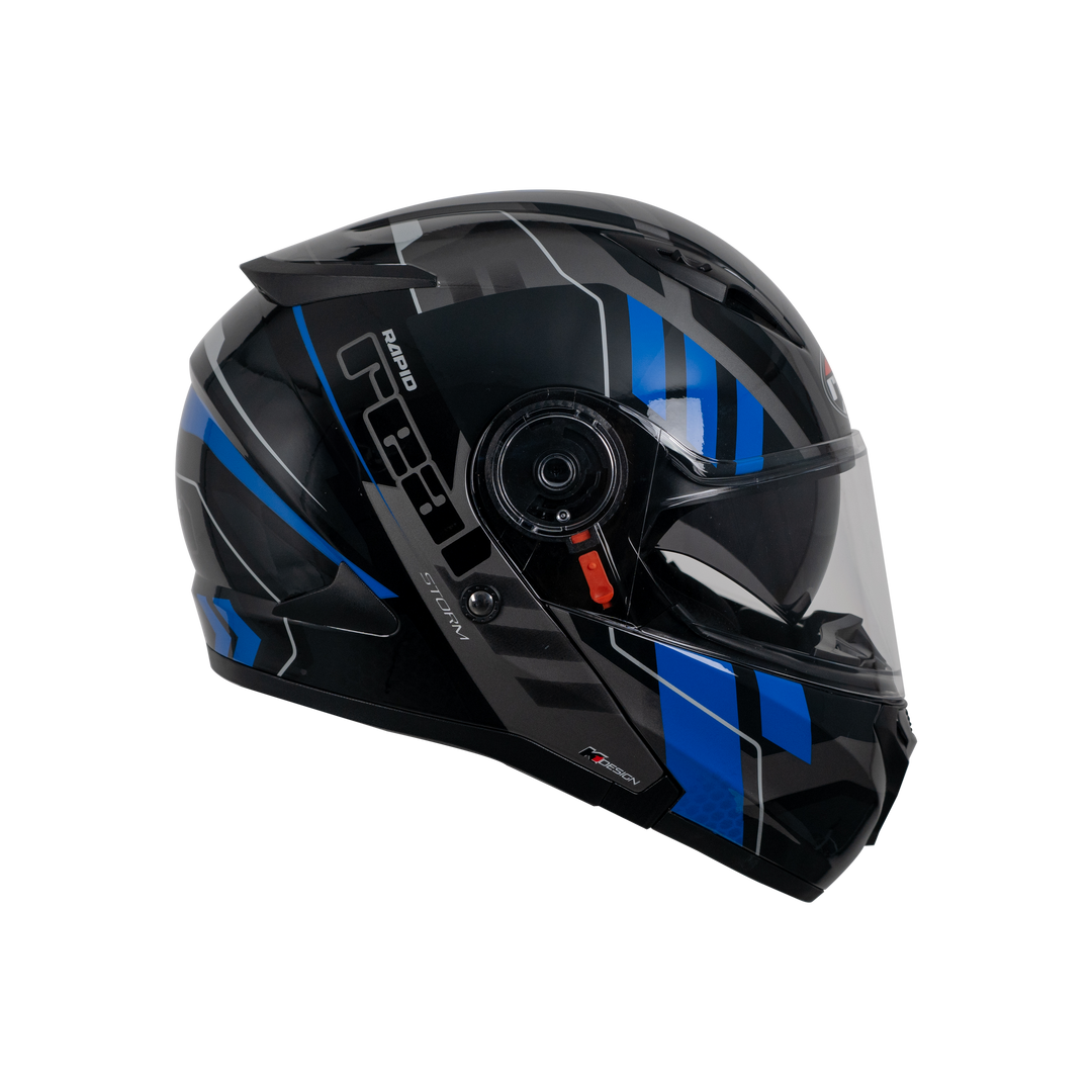 REAL Helmet STORM Rapid Black Blue Helmet