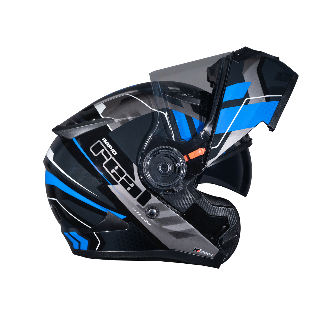 REAL Helmet STORM Rapid Black Blue Helmet
