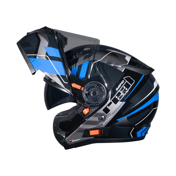 REAL Helmet STORM Rapid Black Blue Helmet