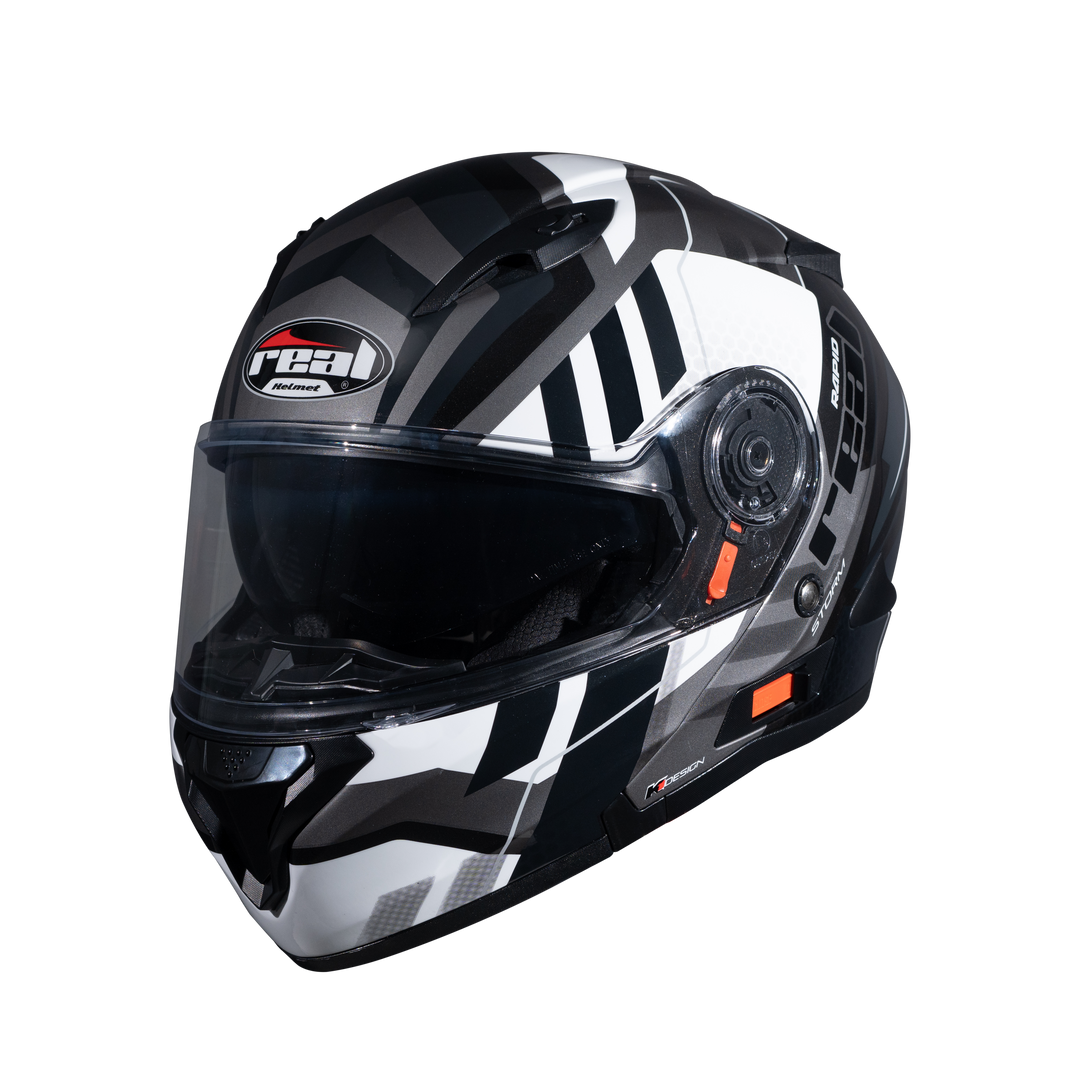 REAL Helmet STORM Rapid Black and White