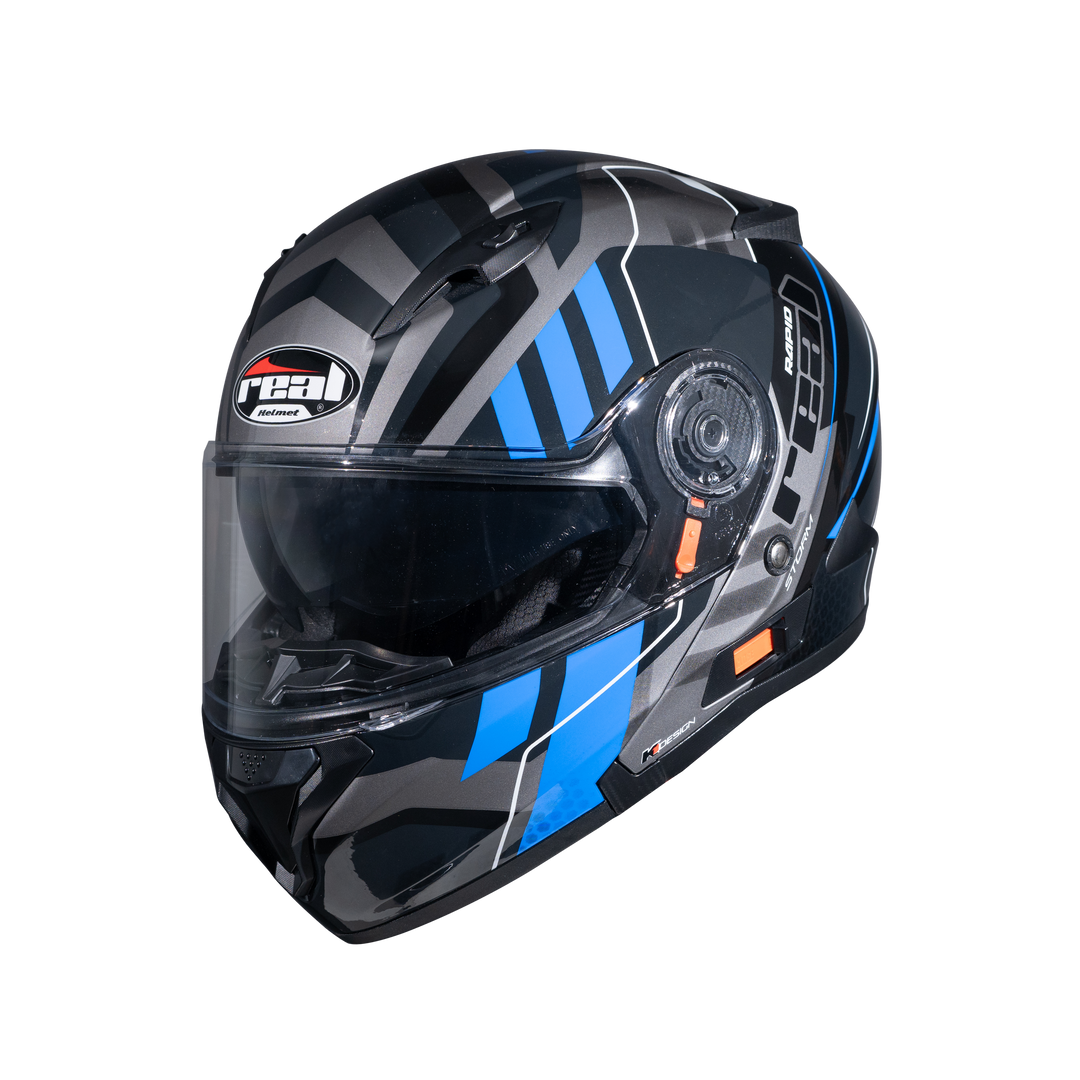 REAL Helmet STORM Rapid Black Blue Helmet