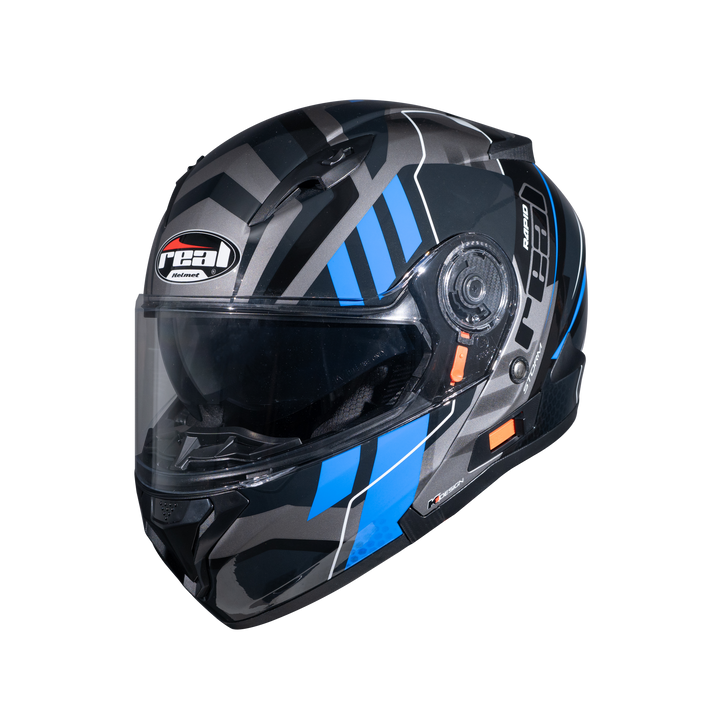 REAL Helmet STORM Rapid Black Blue Helmet