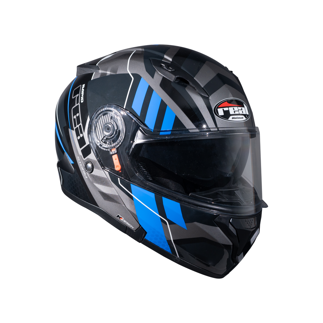 REAL Helmet STORM Rapid Black Blue Helmet