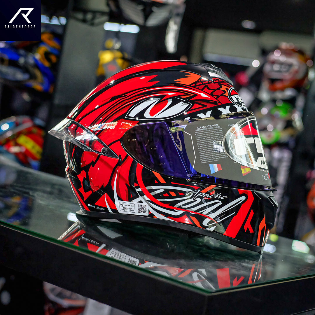 Real Helmet Thunder Apache Black and Red Helmet