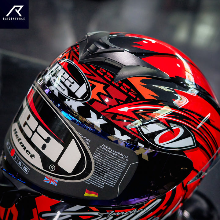 Real Helmet Thunder Apache Black and Red Helmet