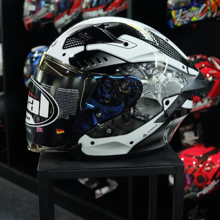 Real Helmet Oslo Mecanica black and white helmet