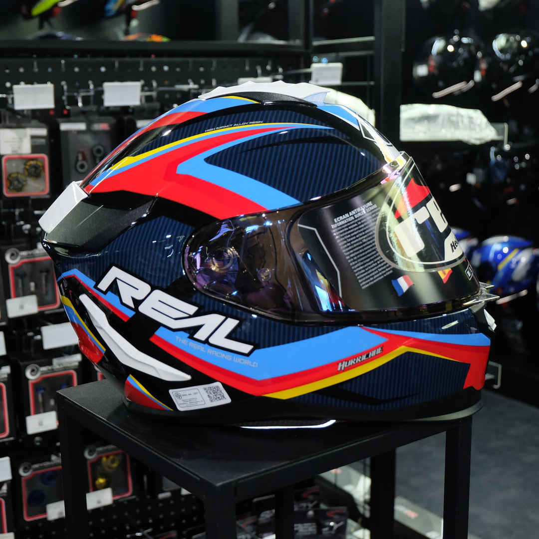 Real Helmet HURRICANE RACE X Red and Blue Helmet