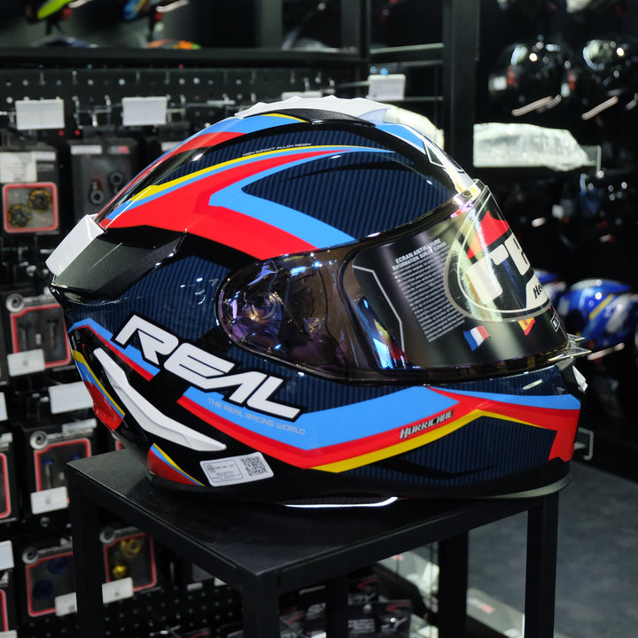 Real Helmet HURRICANE RACE X Red and Blue Helmet
