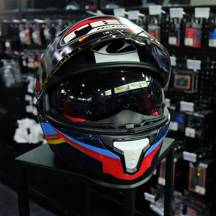 Real Helmet HURRICANE RACE X Red and Blue Helmet