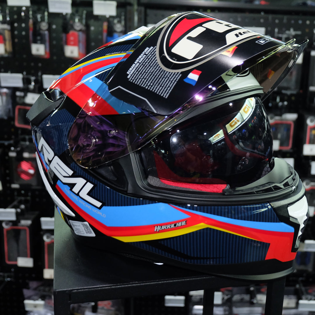 Real Helmet HURRICANE RACE X Red and Blue Helmet