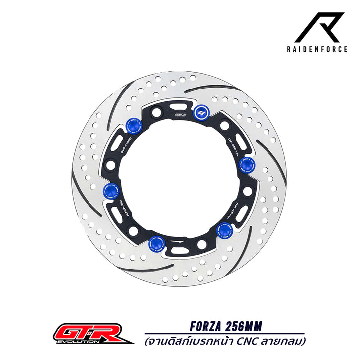 Front brake disc GTR CNC FORZA, round pattern - 256mm