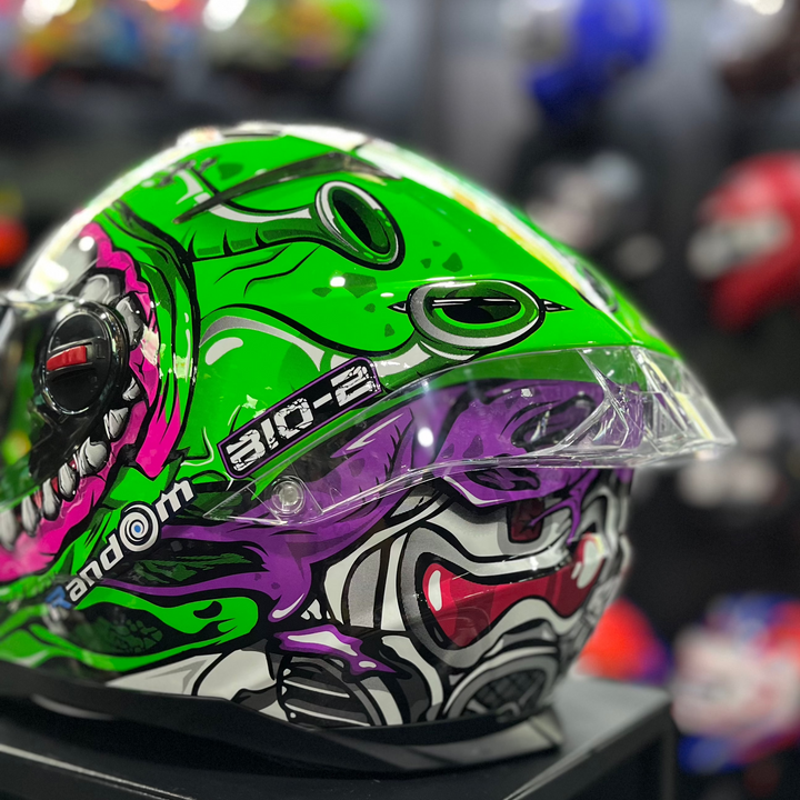 หมวกกันน็อค Random CZ-R BT 8 Bio19-2 สีเขียวนีออน