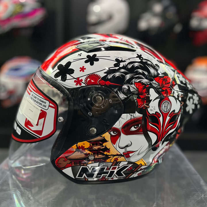 NHK OpenFaceS1GPPRO-GEISHA helmet, red