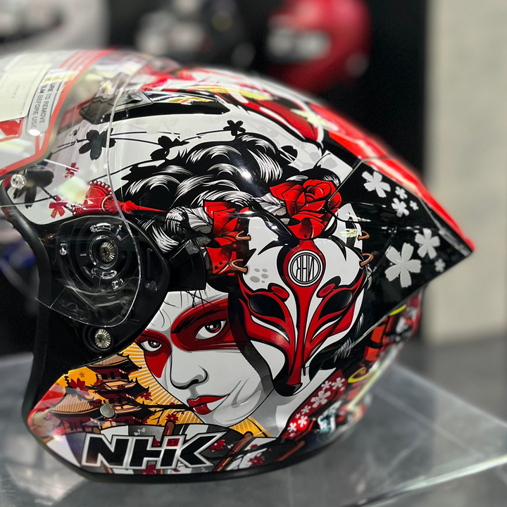 NHK OpenFaceS1GPPRO-GEISHA helmet, red