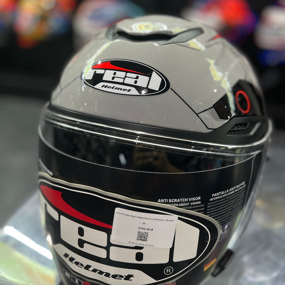 Real Helmet Havana Robotech Helmet, Gray Black