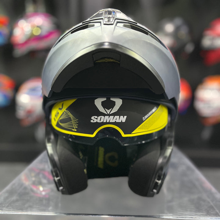 SOMAN Flip-up Helmet - SM955, Matte Blue