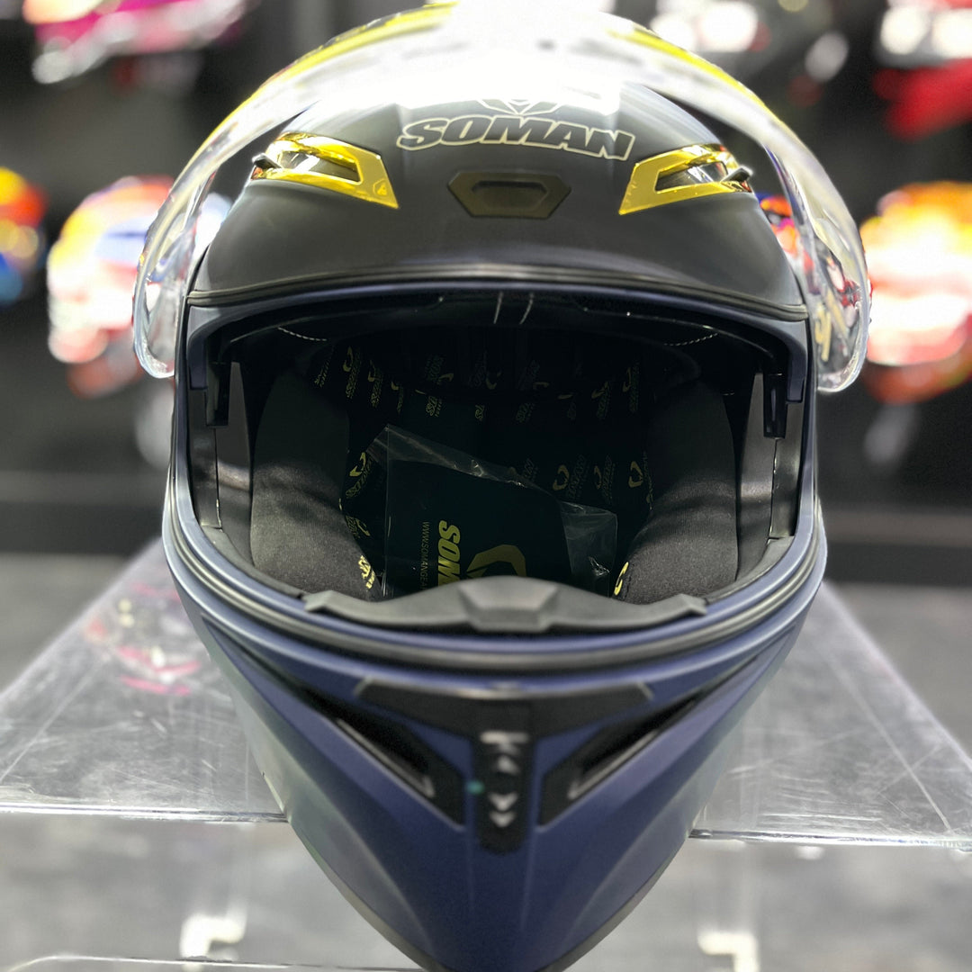 SOMAN Flip-up Helmet - SM955, Matte Blue
