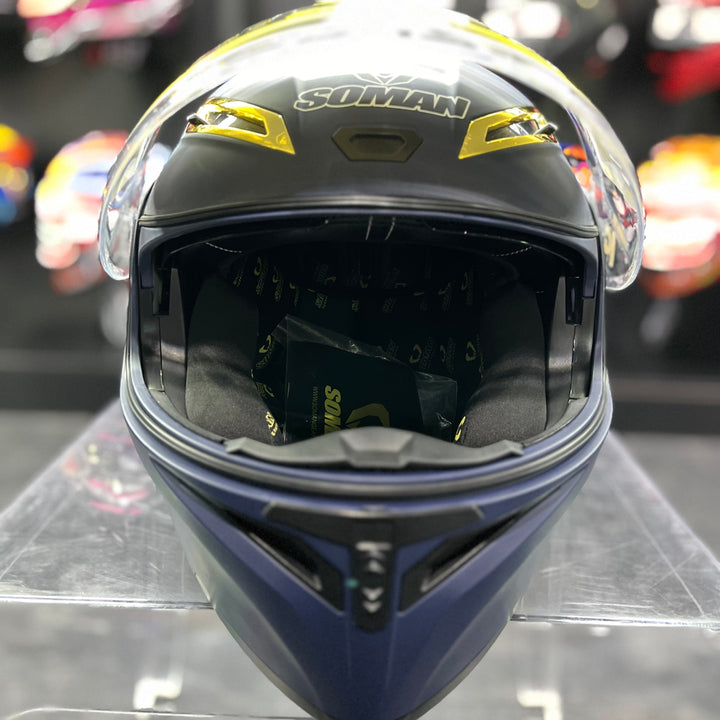 SOMAN Flip-up Helmet - SM955, Matte Blue
