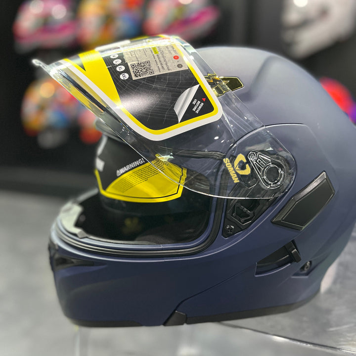 SOMAN Flip-up Helmet - SM955, Matte Blue