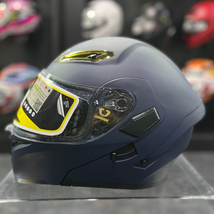 SOMAN Flip-up Helmet - SM955, Matte Blue