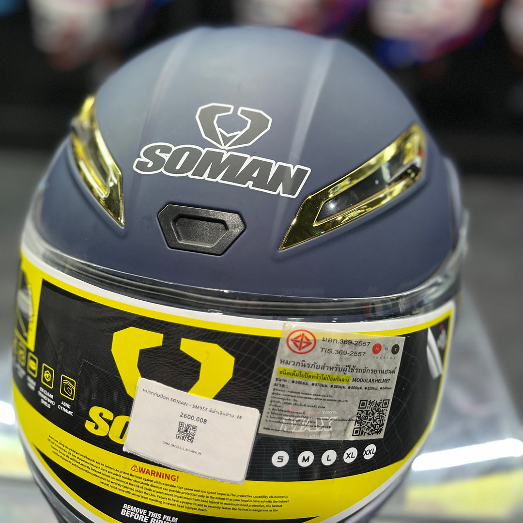 SOMAN Flip-up Helmet - SM955, Matte Blue