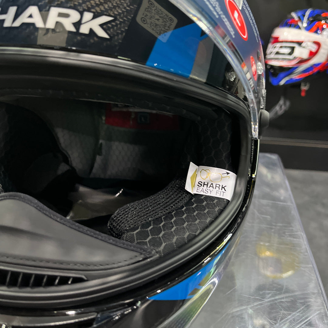 SHARK SPARTAN GT PRO KULTRAM CARBON EXPORT DKB HE1310 Helmet, Carbon/Blue